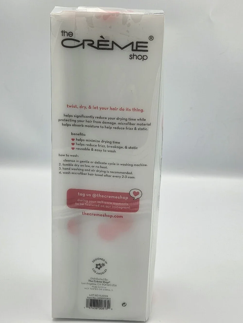 The Creme Shop Quick Dry Microfiber Hair Towel Wrap With Cherry Print NIB